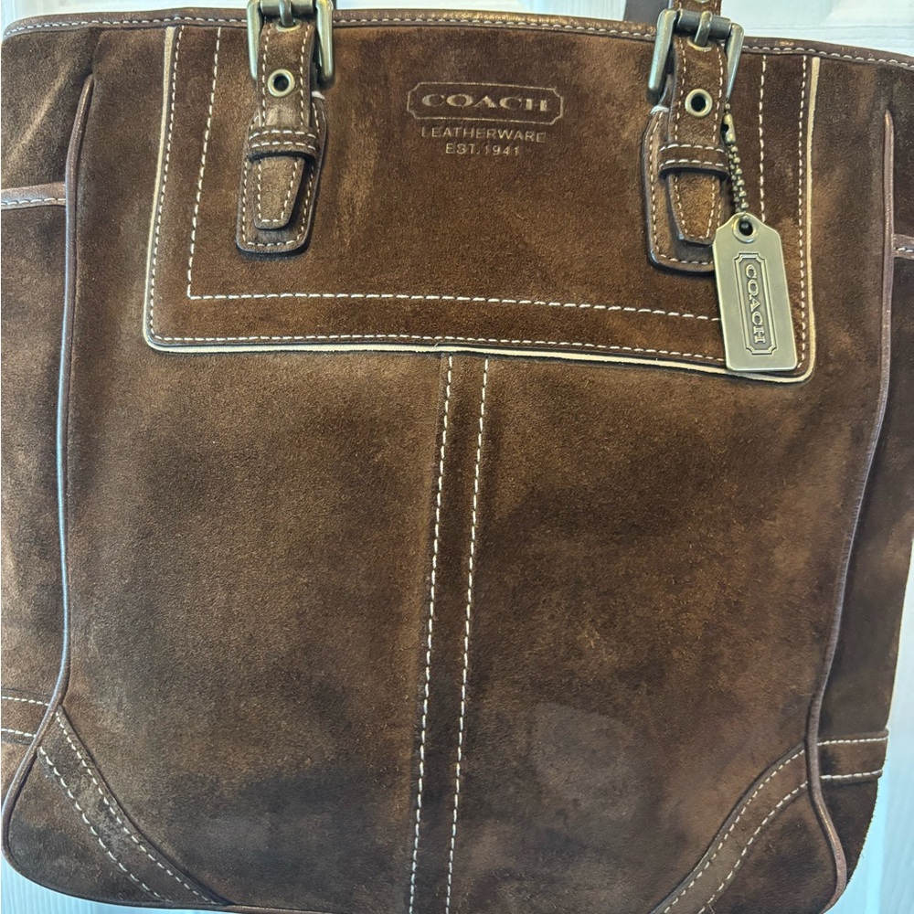 Coach VINTAGE Y2K 2006 (F10410) Mahogany Brown Suede Gallery Tote in VGUC - Picture 2 of 16